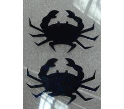 2 Buegelpailletten  Krabben hologramm schwarz
